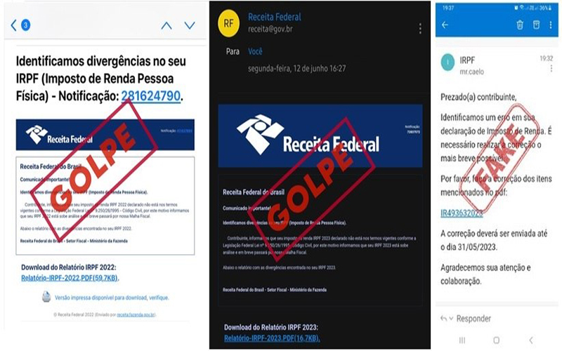 Contribuintes que enviaram declaração do IR são alvo de golpes e fraudes, alerta Receita