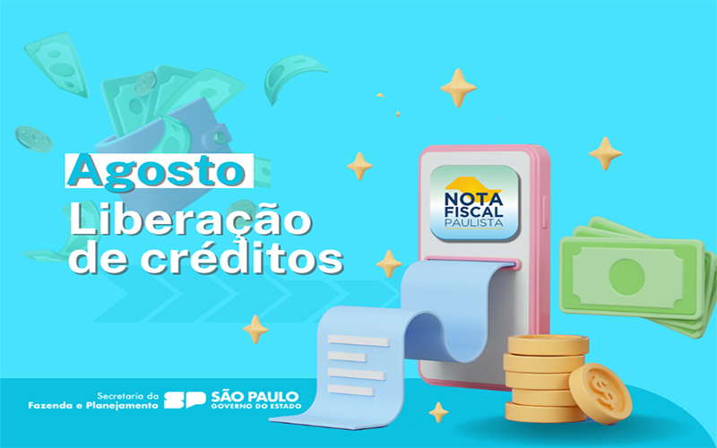 Créditos da Nota Fiscal Paulista de agosto já estão disponíveis para transferência